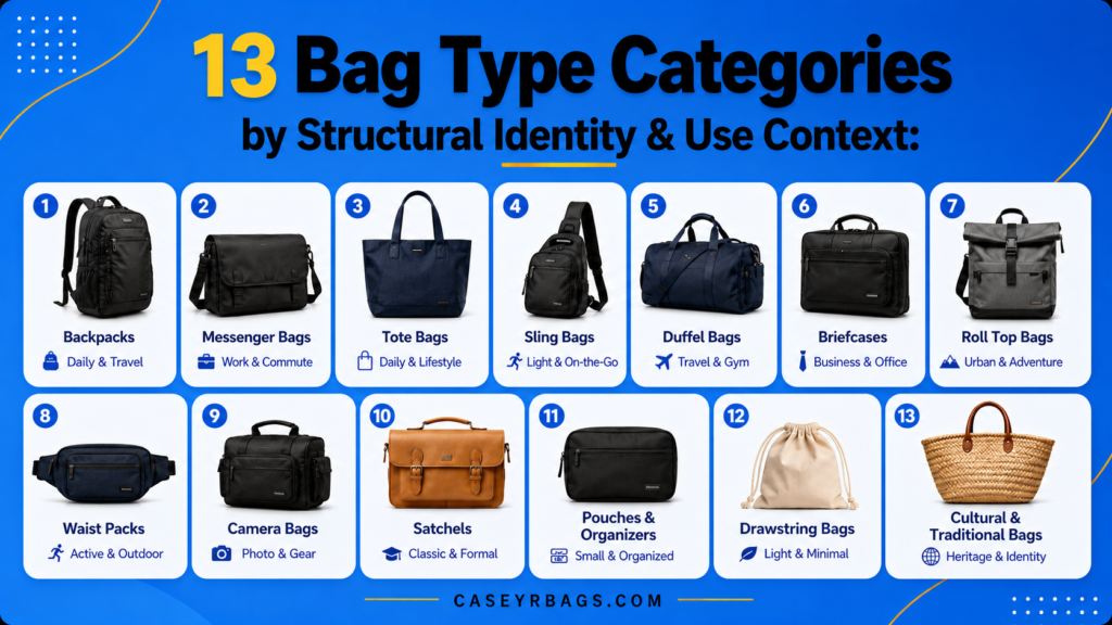 13 Bag Type Categories by Structural Identity & Use Context