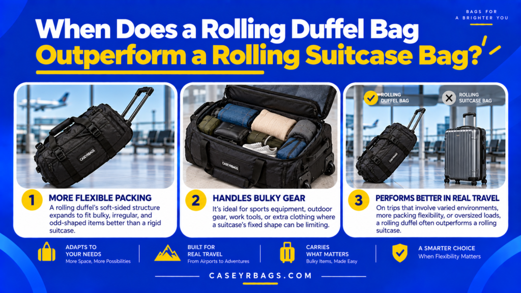 When Does a Rolling Duffel Bag Outperform a Rolling Suitcase Bag?
